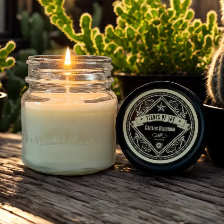 Cactus Blossom Canning Jar Candle