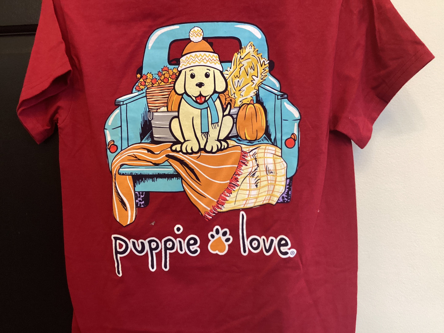 Fall Blue Truck Puppie Love Shirt