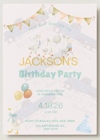 Silly Goose Invitation (Digital Product)