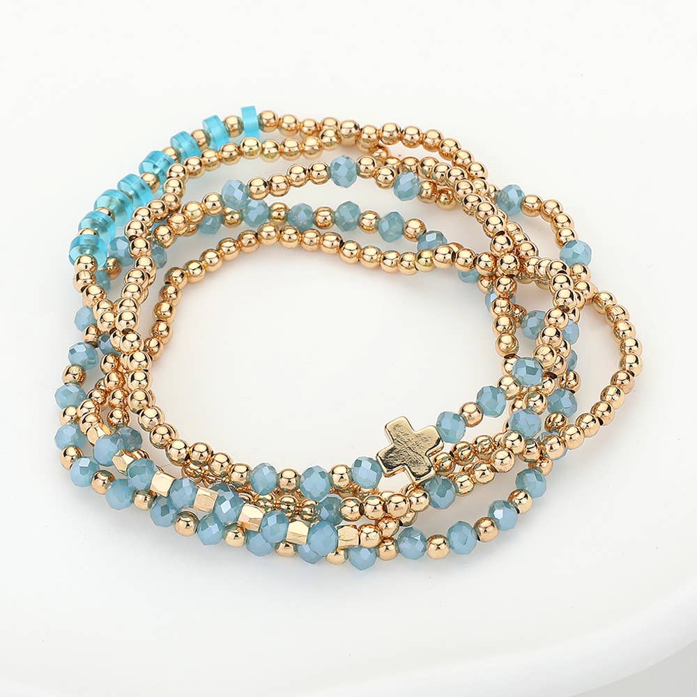 Ava Faceted Bead Stretch Bracelets
