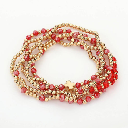 Ava Faceted Bead Stretch Bracelets
