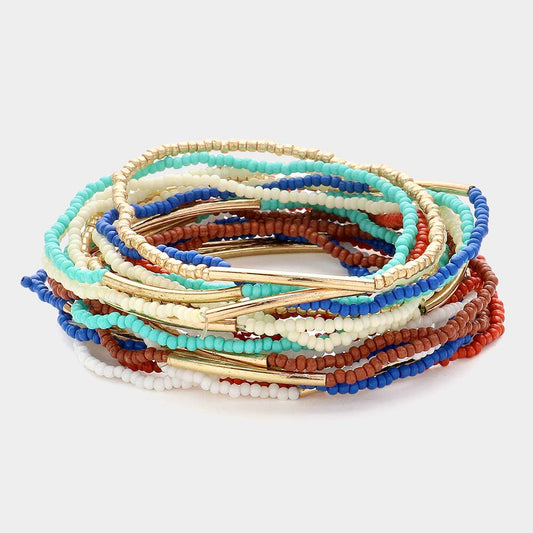 Amelia Seed Beaded Stretch Bracelets