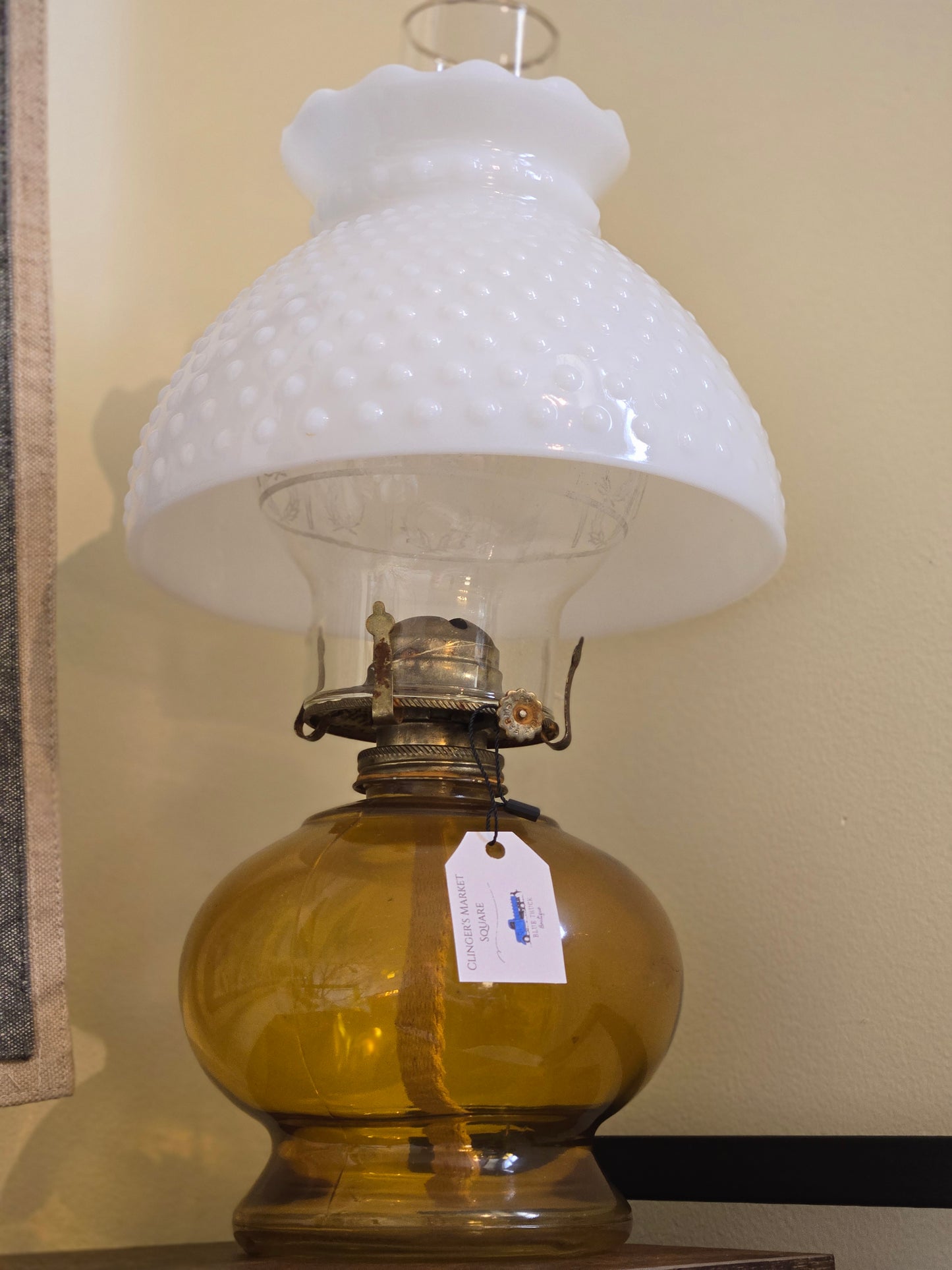 Milk Glass Oil Lamp