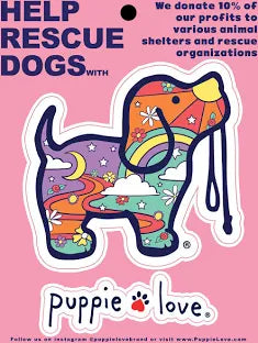 Psychedelic Puppie Love Sticker