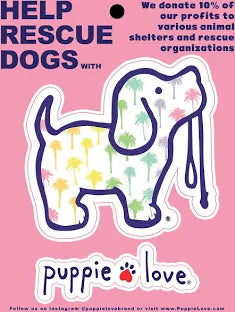 Tie Dye Palm Puppie Love Sticker