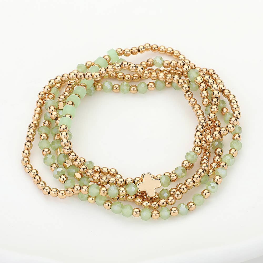 Ava Faceted Bead Stretch Bracelets