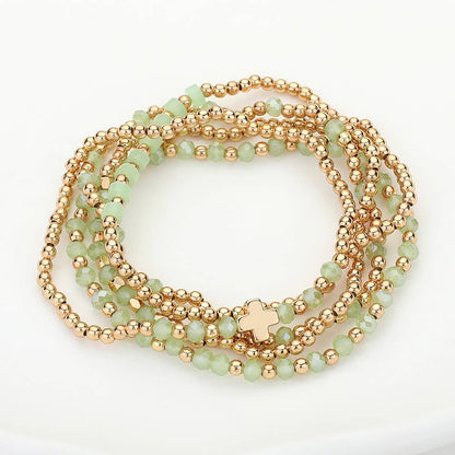 Ava Faceted Bead Stretch Bracelets