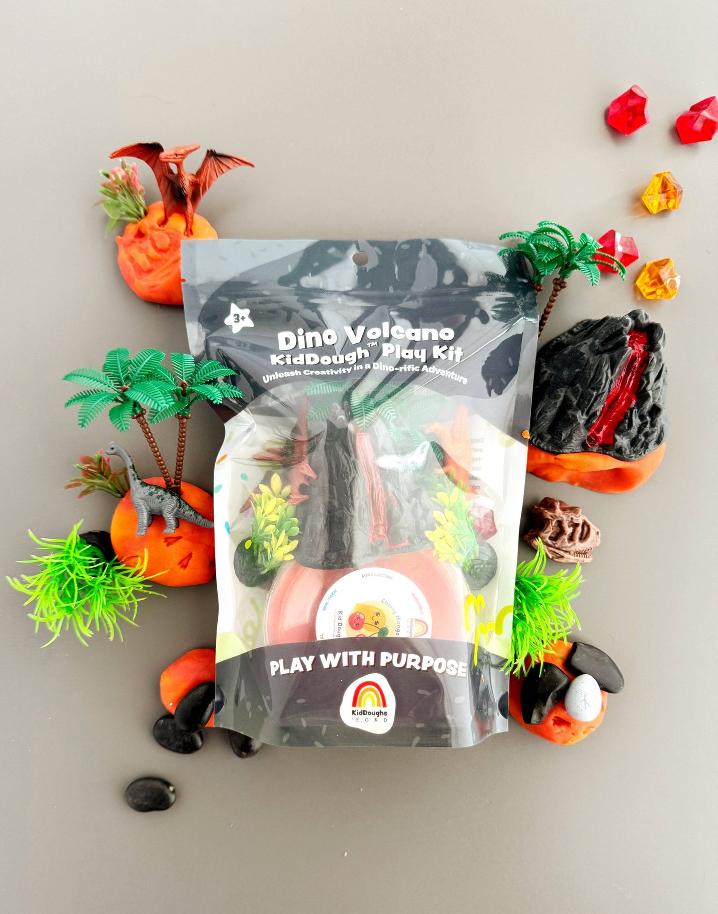Dino Volcano Play Kit - Kids Play Dough