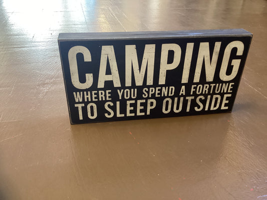 Camping large box sign