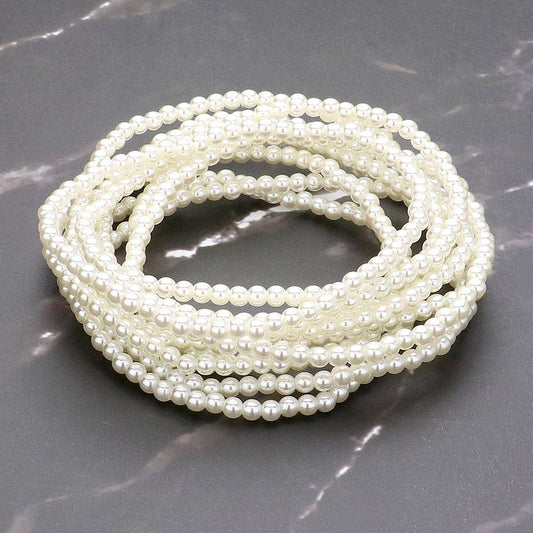 Addison Pearl Beaded Stretch Bracelets