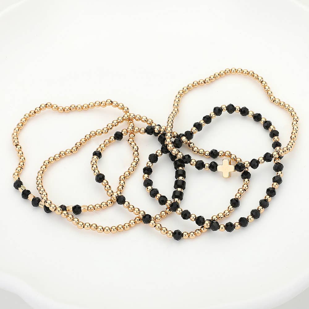 Ava Faceted Bead Stretch Bracelets