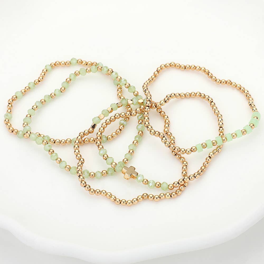 Ava Faceted Bead Stretch Bracelets