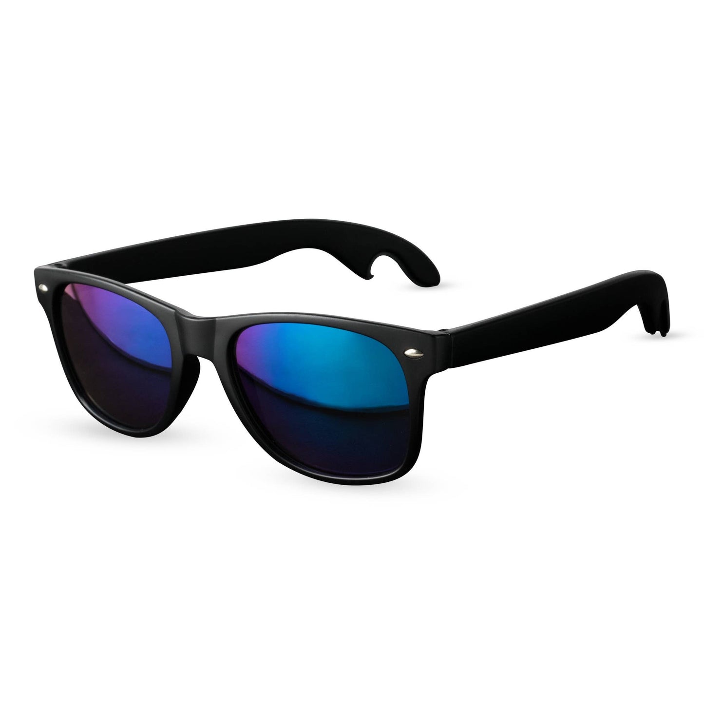 Bottle Opener Sunglasses in Matte Black with Olivine Lenses