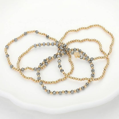 Ava Faceted Bead Stretch Bracelets