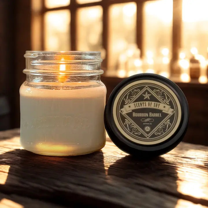 Burbon Barrel Canning Jar Candle