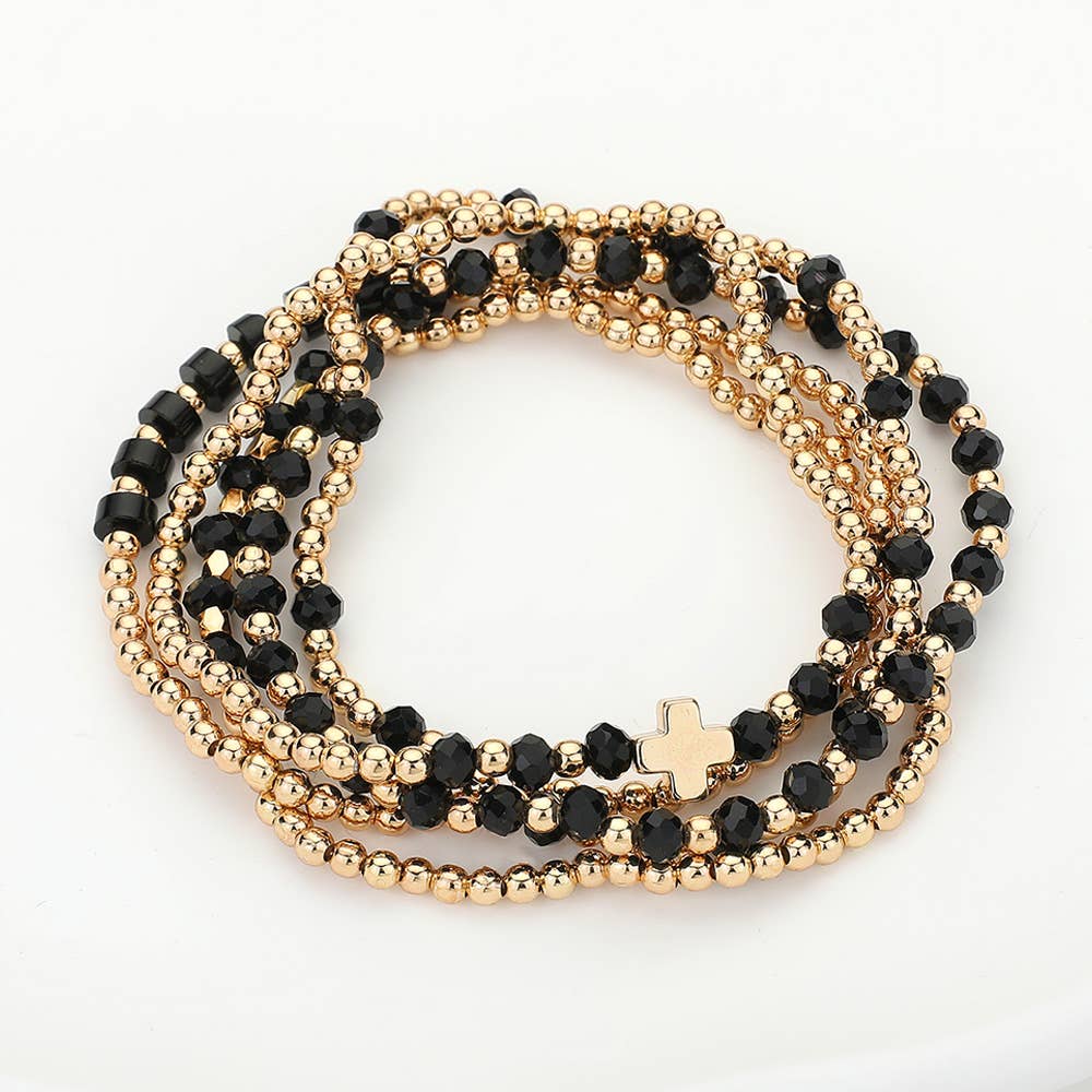 Ava Faceted Bead Stretch Bracelets