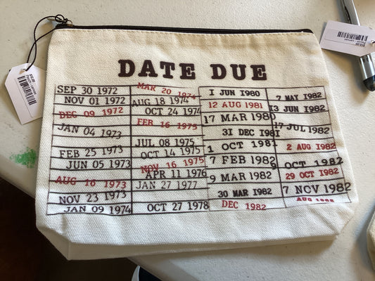 Date due pouch brown