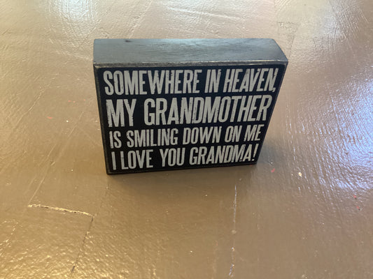 Somewhere in heaven - grandmother box sign