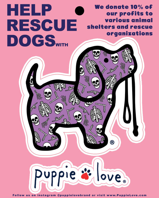 Skeletons Puppie Love Sticker