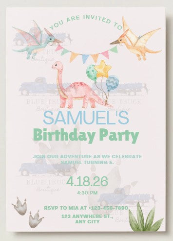 Dino Invitation (Digital Product)