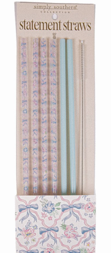Bows and Flowers Simply Southern Straw Set