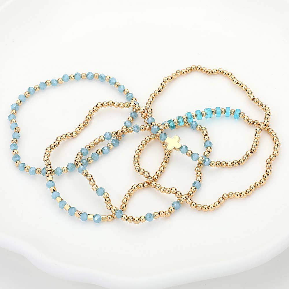 Ava Faceted Bead Stretch Bracelets