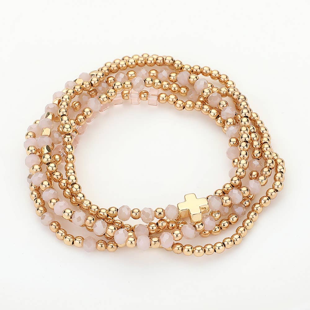 Ava Faceted Bead Stretch Bracelets