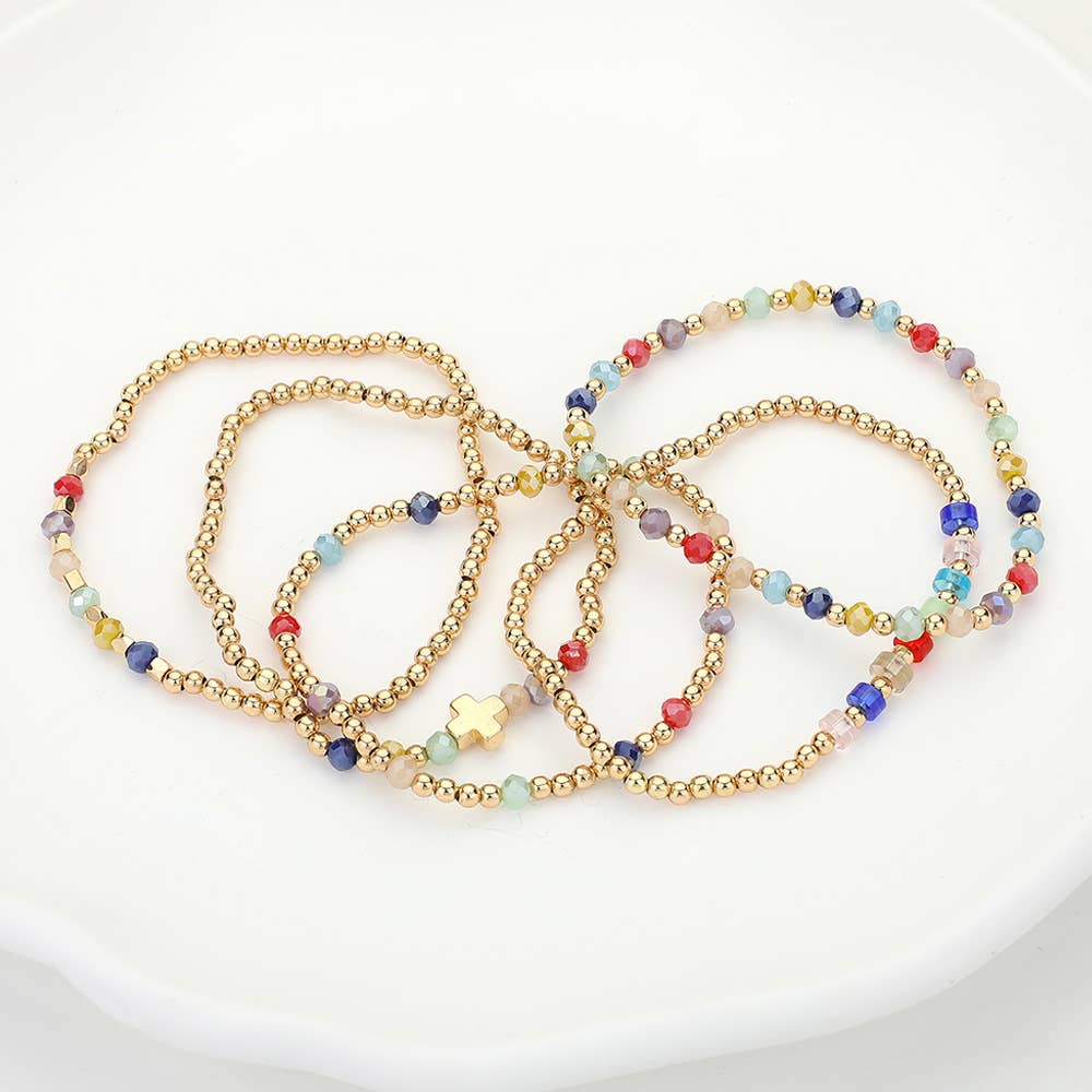 Ava Faceted Bead Stretch Bracelets
