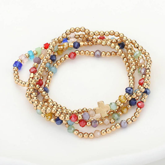 Ava Faceted Bead Stretch Bracelets