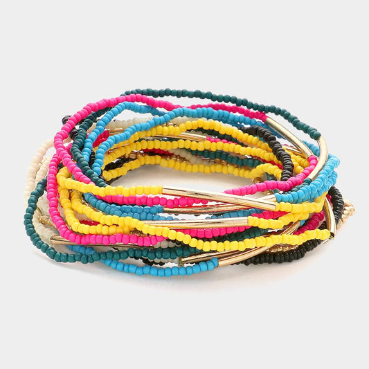 Amelia Seed Beaded Stretch Bracelets