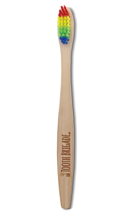 Bamboo Toothbrush with rainbow nylon bristles