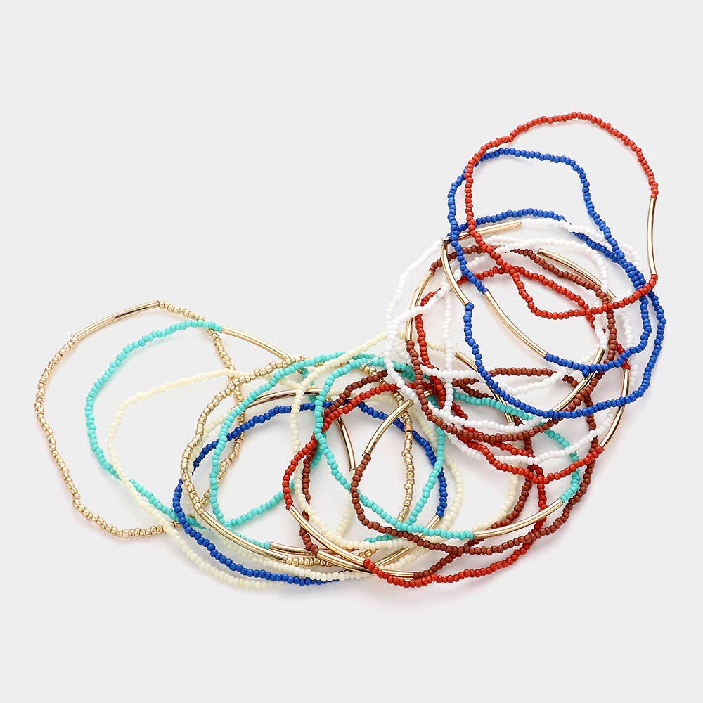 Amelia Seed Beaded Stretch Bracelets
