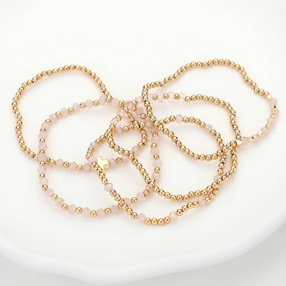 Ava Faceted Bead Stretch Bracelets