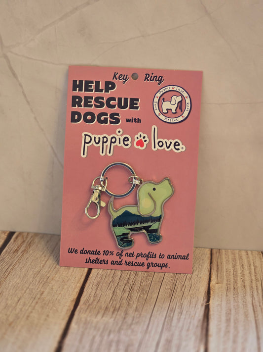 Mountain Puppie Love Keychain