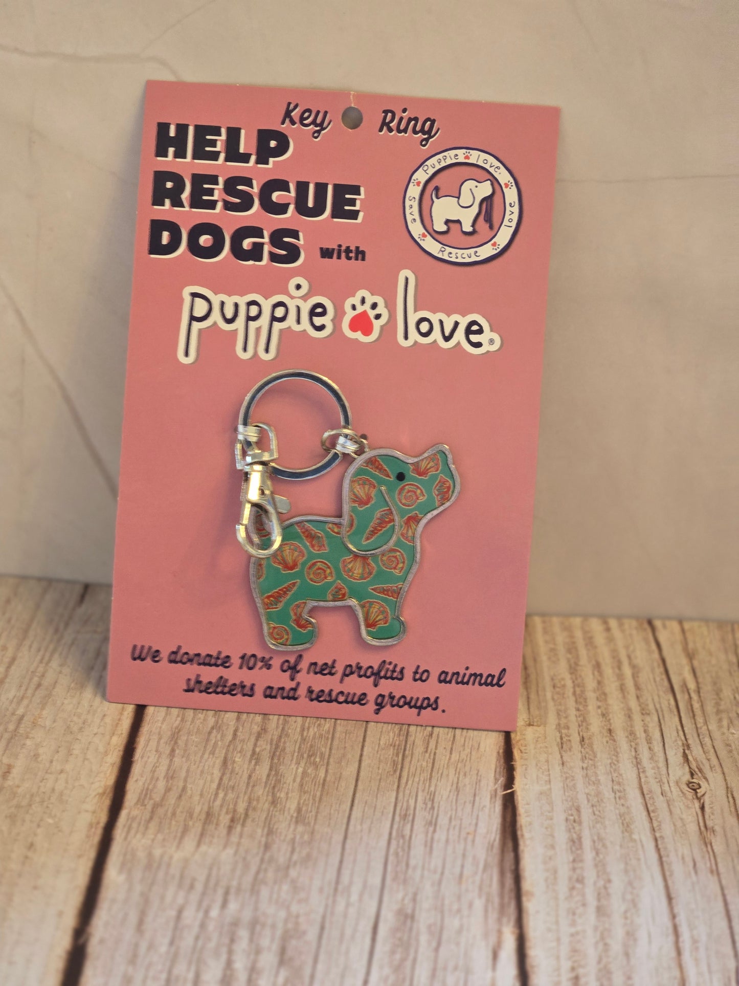 Seashell Puppie Love Keychain