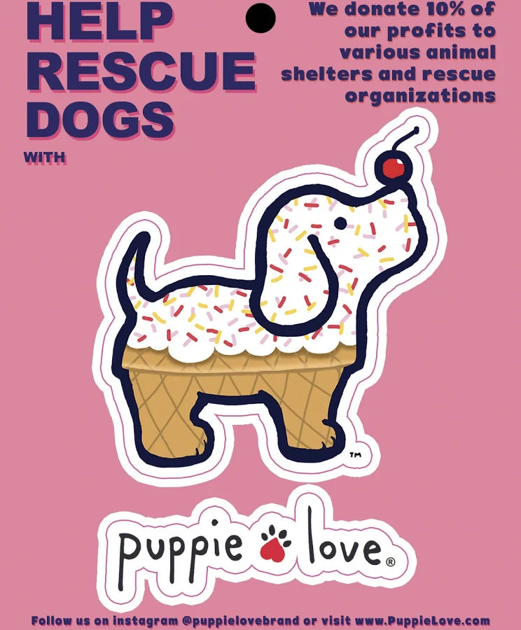 Ice Cream Puppie Love Sticker