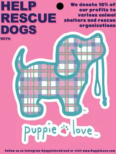 Plaid Puppie Love Sticker